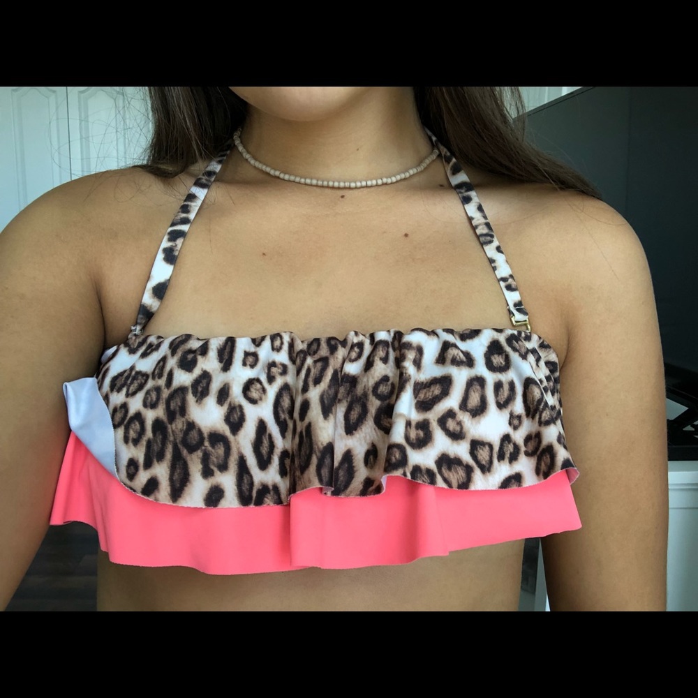 Leopard bikini top